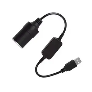 1pc 5V 2A USB Connector To 12V Cigarette Lighter Socket USB Male to Female Cigarette Lighter Adapter Converter Car Electronics Accessories Usb Cable For Car