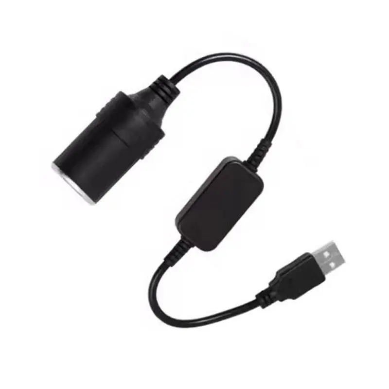 1pc 5V 2A USB Connector To 12V Cigarette Lighter Socket USB Male to Female Cigarette Lighter Adapter Converter Car Electronics Accessories Usb Cable For Car