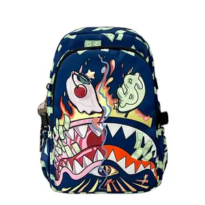 Shark Pattern Print Backpack, Fashion Trendy Travel Backpack, Personalized Large Capacity Shoulder Bag, Stylish and Durable Design, College School Backpack