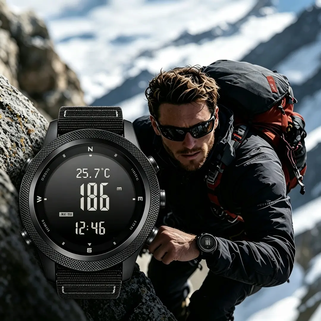 NORTH EDGE Outdoor Climbing Watches APACHE46 NON Touch Screen Men Digital Watch Sports Running Swimming Altimeter Barometer Compass Waterproof 50M Men Watch Suitable for Holiday Gifts