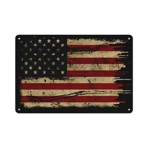 Retro Aluminum-Based Decorative Wall Sign - 12x8 Inches Patriotic Metal Tin Plaque, Home Decor for Bar & Living Room Home Supply, Aluminum-Based Home Signs, Decorative Home Signs