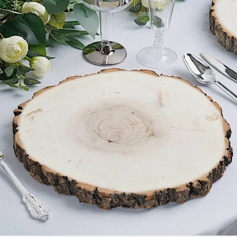 10”Natural Round Poplar Wooden Slices Party Home Tabletop Wedding Crafts