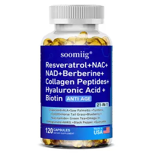 soomiiig 21-IN-1 Health Supplement, Supports Physical Health and Skin Health, 120 Capsules.