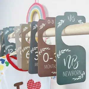 Wooden Baby Closet Dividers, Double Sided Colorful, Nursery Decor, Baby Clothes Dividers, Perfect Gift for Holidays, Hanging Clothes Storage