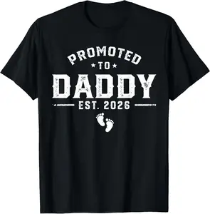100% Cotton Daddy Est 2026 Daddy To Be New Dad 2026 T-Shirt
