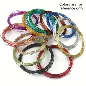 Flexible wire for craft jewelry, used for making bead accessories.