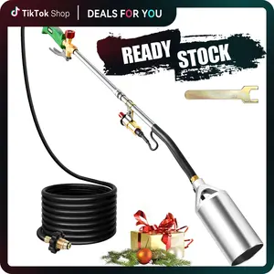 SonDiko Powerful Weed Burner, Propane Torch High Output 180,000 BTU Weed Torch with 11.5FT Hose, Heavy Duty Blow Torch, Weed Torches for Outside snow road charcoal(Propane Tank Not Included)