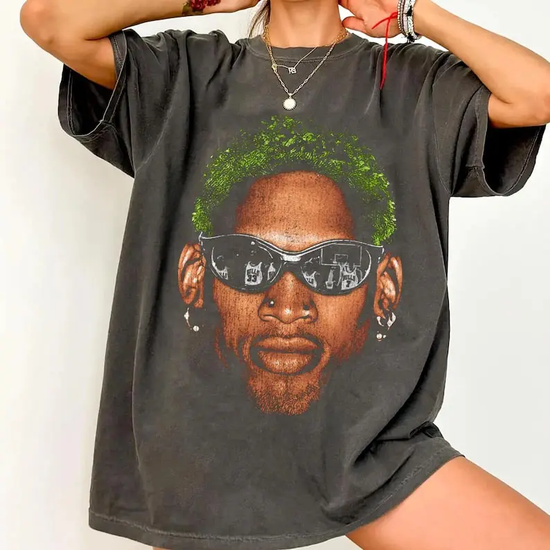 Dennis Rodman Shirt, Big Face Basketball shirt, Classic 90s Graphic Tee, Unisex, Vintage Bootleg