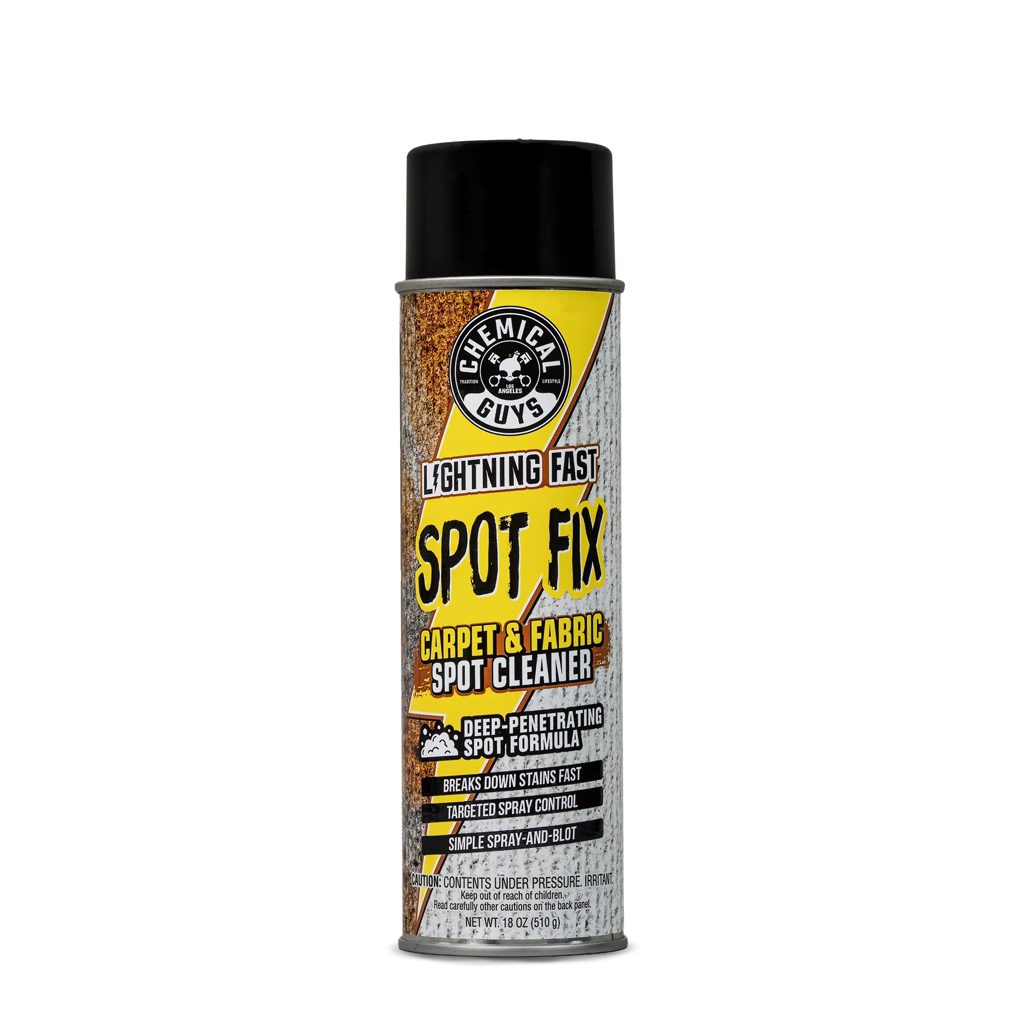 Chemical Guys Lightning Fast Spot Fix Carpet & Fabric Cleaner - Premium Spray, Powerful Cleaning Solution, Liquid Grease Remover for Automotive Upholstery, Floor Mats