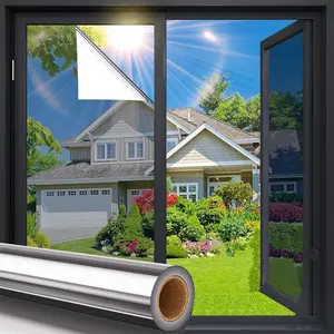 Privacy Window Film, 1 Count Heat Control & UV Blocking Window Tint for Home, Office, Car, Anti-glare & Shatterproof Self Adhesive Vinyl Film, Window Privacy Films