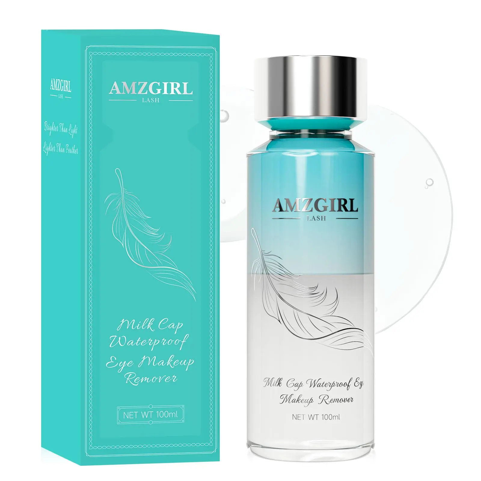 AMZGIRL 2in1 Eye Makeup Remover Water&Oil Cosmetic Lash Remover