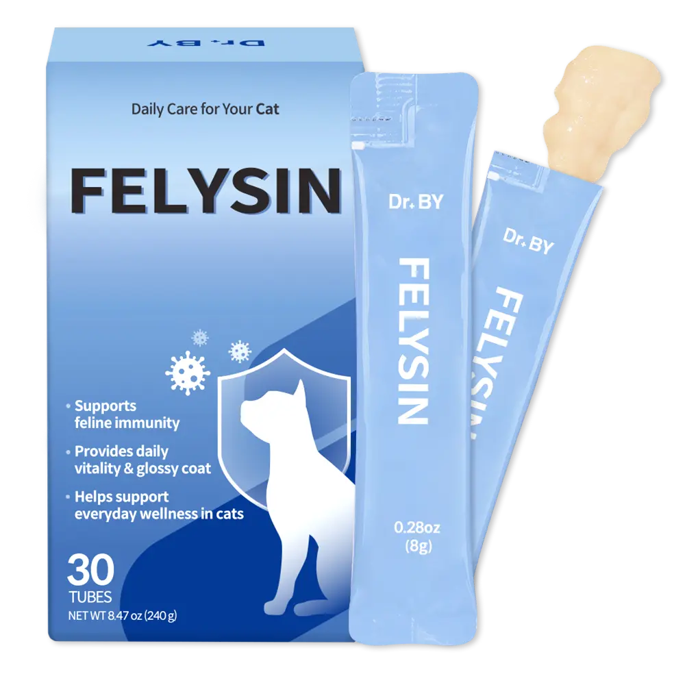 Doctor By FELYSIN (Feline + L-lysine) L-lysine for Cats Lysine Supplements Immune Support Allergy Relief Sneezing Runny Nose Watery Eyes Respiratory Treatment with Beta-glucan, 30 Lickable Formula