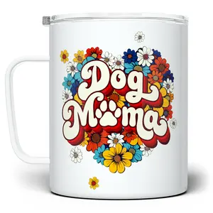 LOFTIPOP Retro Floral Dog Mama Coffee Mug, Dog Mom Cup, Dog Lover Gifts, Designed and Printed in the USA by Loftipop