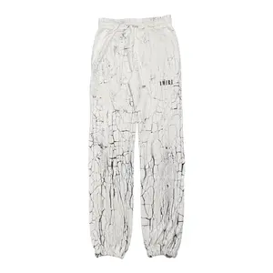 Amiri Cracked Dye Logo Sweatpants White Black