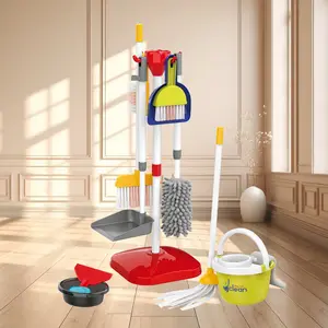 Kids Cleaning Tool Car Set, Realistic Durable Housekeeping Playset with Broom and Mop, Unisex Toy for Halloween Festival Gifts, No Batteries Needed