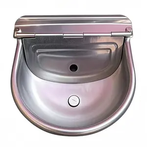 Pet Water Bowl 304 Stainless Steel, Automatic Watering for Indoor Outdoor Use, Durable and Easy to Clean, Ideal for Pets and Livestock, Drinking Water Bowl, Automatic Water Feeder