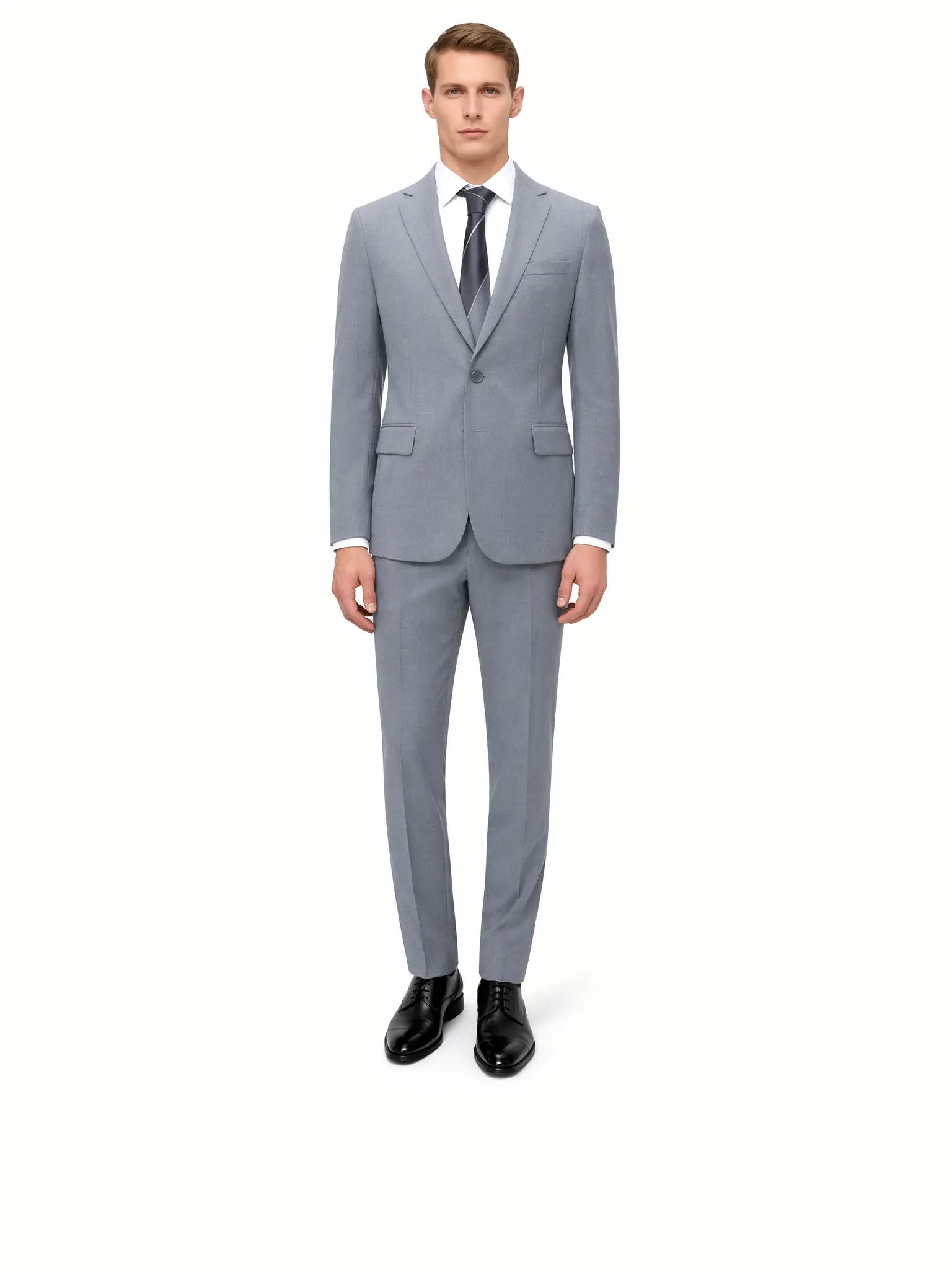 Classic Slim Fit 2-Piece Men Suit Set Formal Blazer With Matching Dress Pants, Diverse Color Choices, Great For Interview Appointments, Wedding Guest Outfits, Formal Gatherings, Graduation Proms And Smart Office Daily Styling