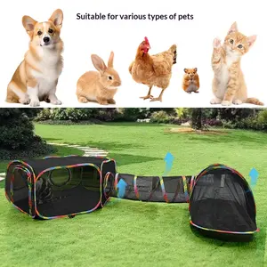 Cat Dog Tunnel Toy Set with Cube & Tube - Multiple Shape Foldable Playground, Interactive Collapsible Mesh Tunnels for Pets, DIY Indoor Fun Bungee Bite Resistant Inflatable Balls safe Holiday Chew Bat Dragon Plush Rechargeable Chirping Flapping Bird
