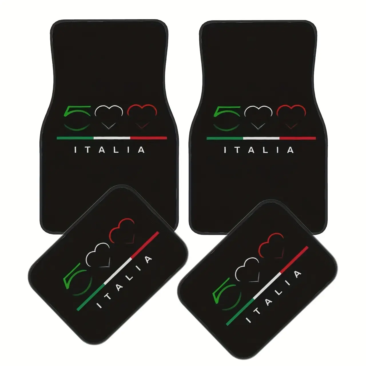 4pcs Car Mats for FIAT 500: Car Mat Set, Car Floor Mats, Automotive Floor Mats, Digital Pattern, Durable, Stylish Car Interior Protection – Suitable for Cars, Trucks, SUVs – Perfect Gift for Men and Women