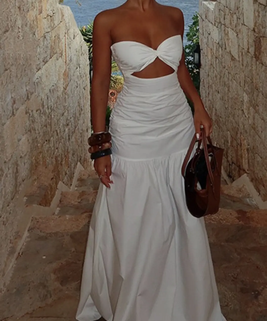 Women Cutout Bustier Beach Dress