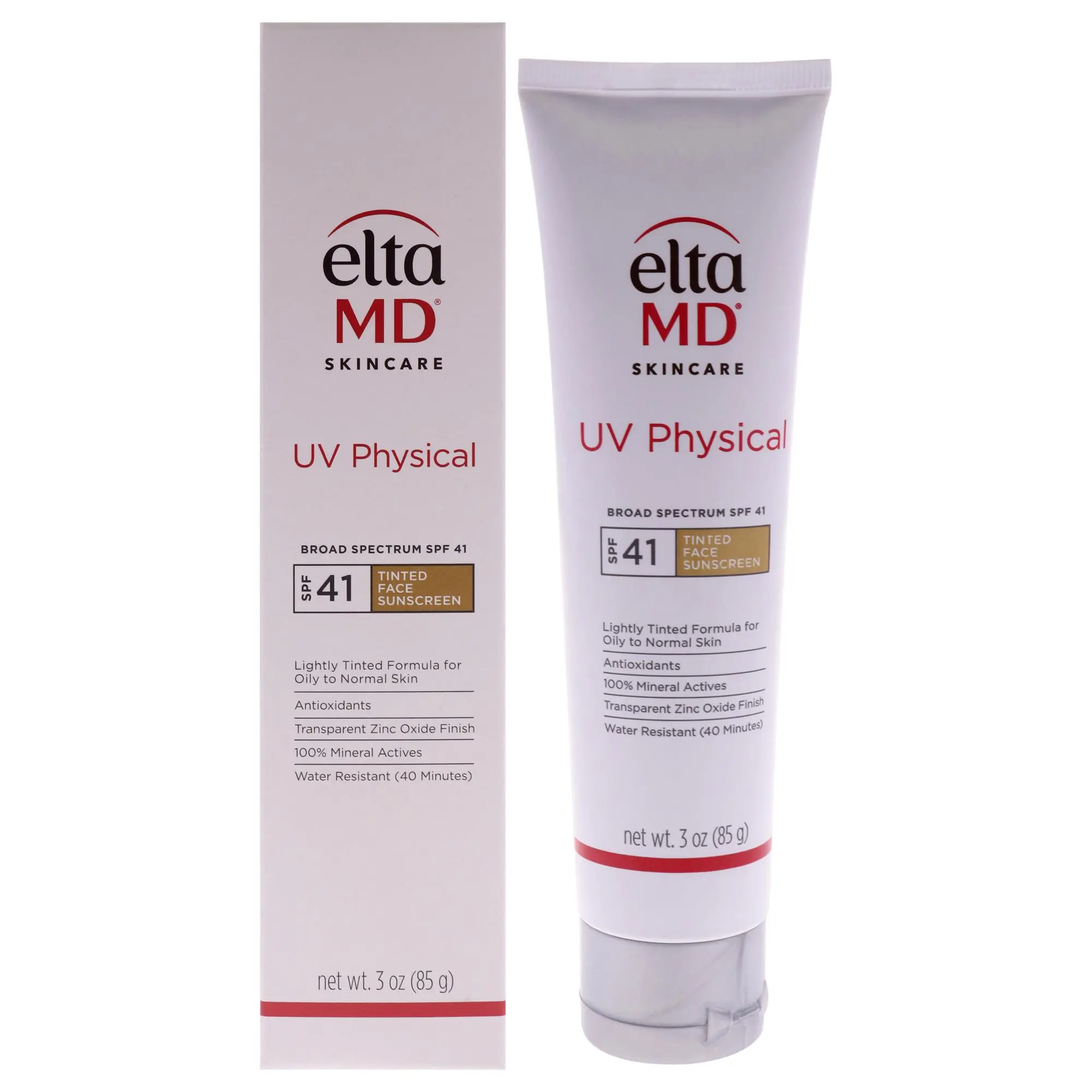EltaMD Unisex Broad-Spectrum Facial Mineral Active Sunscreen - Lightweight Zinc Oxide Tinted UV Skin Protection, SPF 41, 3oz