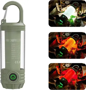 Portable Camping Light, Indoor & Outdoor Rechargeable LED Multi-Function Waterproof Lantern, for Camping, Backpacking, Hiking or Power Outage, Green