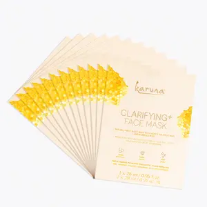Karuna Clarifying+ Face Mask 12 Pack - Aloe Vera & Salicylic Acid for Blemish-Prone Skin, Cruelty-Free, Dermatologist Tested, 100% Biodegradable