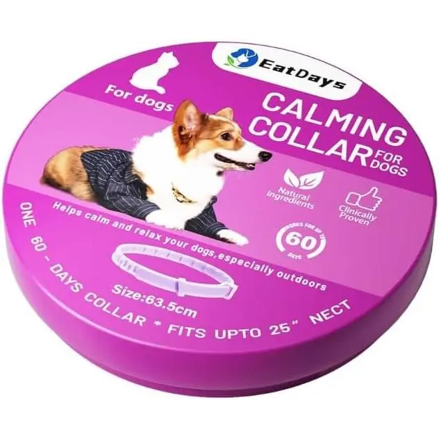 Dog Pheromone Calming Collar - 1Size Adjustable Fit, Night-Visible Glow Fluorescent Reflective, 24/7 Safety, Fast Acting, Lavender Soothe, Anxiety Support, Behavior Correction, 60 Days Relief for Travel, Up to 85% Stress Relief
