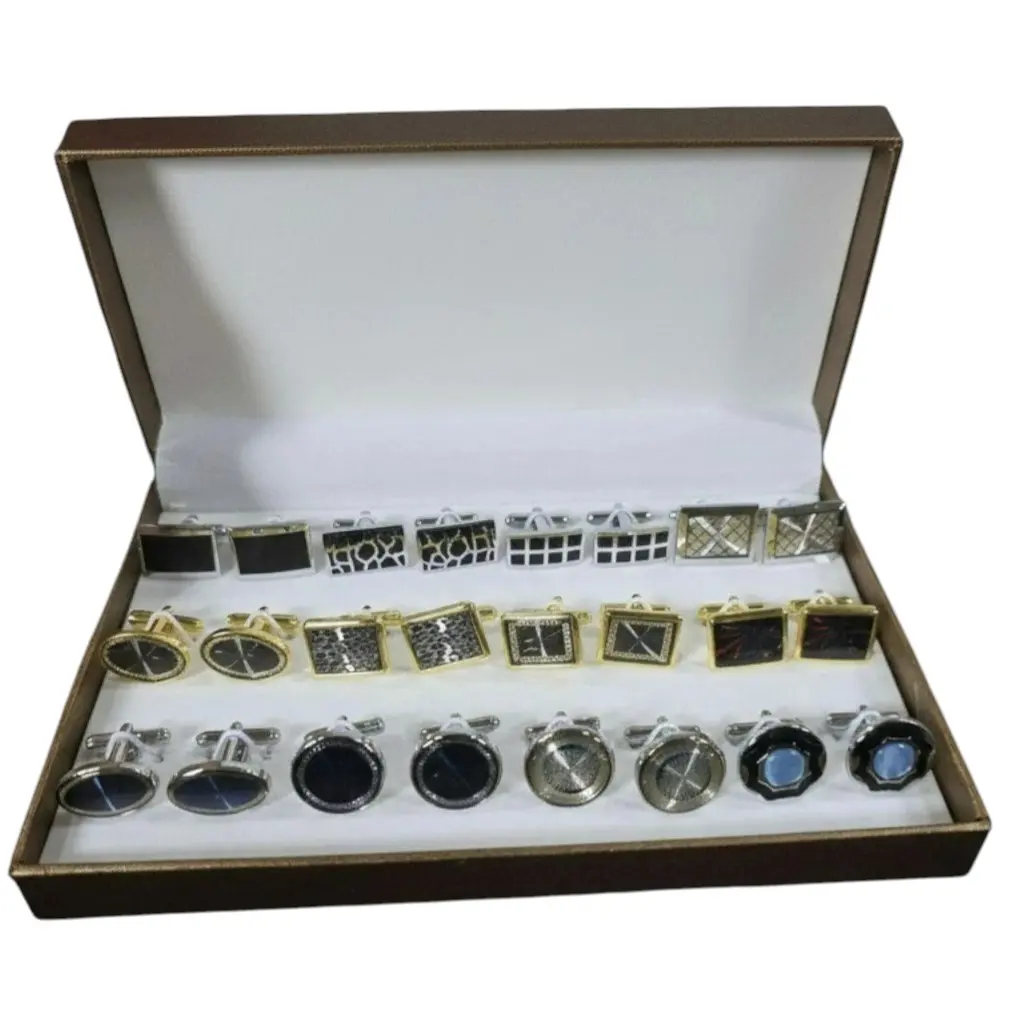 12 Pairs Cufflinks for Men Cufflinks Set with Luxury Gift Box, Classic & Modern Designs cufflinks for Men, Formal Shirt Accessories for Wedding Business Party, Stylish Durable Cuff Links Collection, Male, Elegant