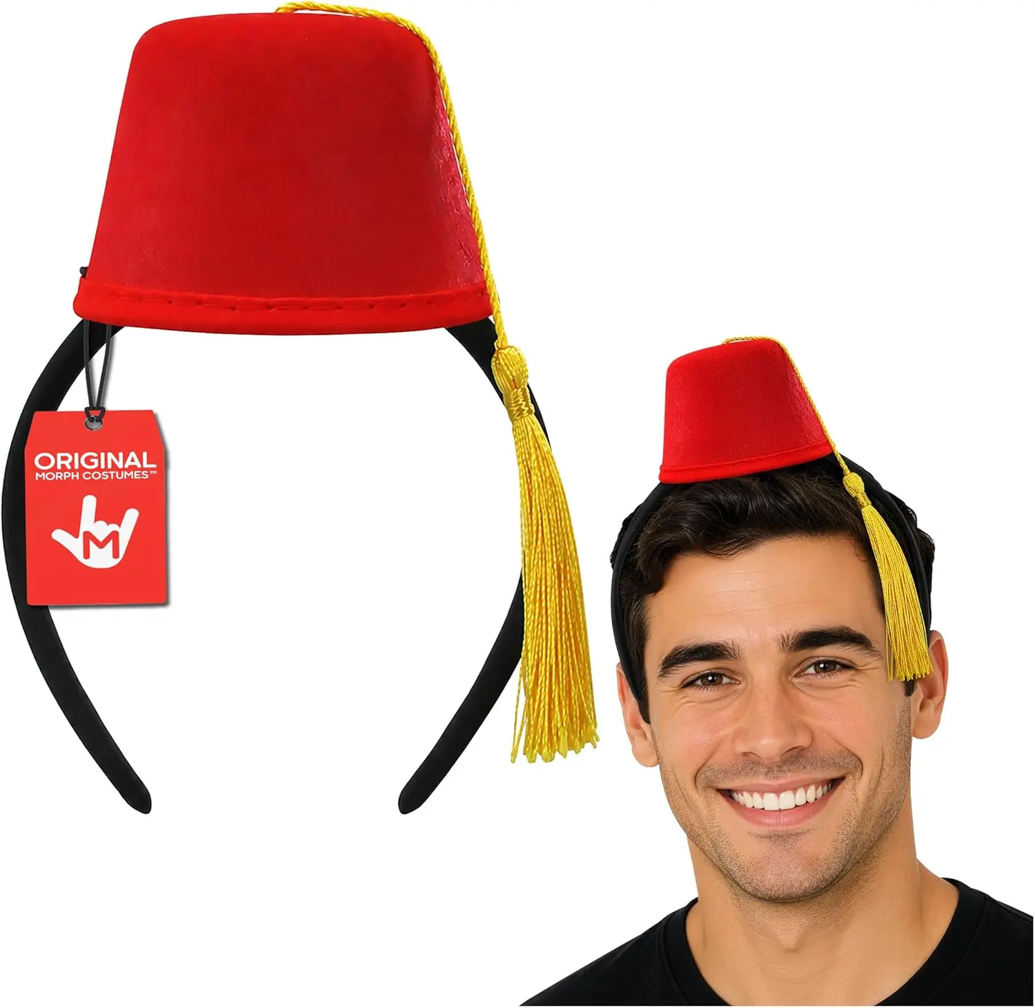 Red Fez Hat, Bell Hop Hats, Mini Hat Headband, Shriner Hat, Sultan Costume, Turkish CostumeGift.