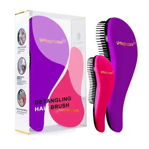 Detangling Hair Brush Set, Anti-Snagging & No-Tug Hairbrush for Wet, Curly, or Straight Hair - For Women, Men & Kids, Hair Brush Detangler, Anti-Snagging Hair Brushes & Combs