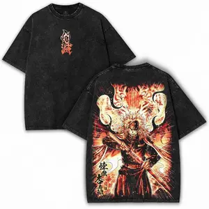 Rengoku x Demon Slayer – Flame Pillar Mode Tee with Bold Back Art & Washed Fit for Anime Festival Drop