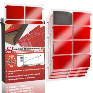 56 count Double Sided Adhesive Pads Heavy Duty Mounting Tape Heat Resistant, UltraSticky 2x1.18 inch Rectangles 1.5mm Thicked for , , Office and Outdoor