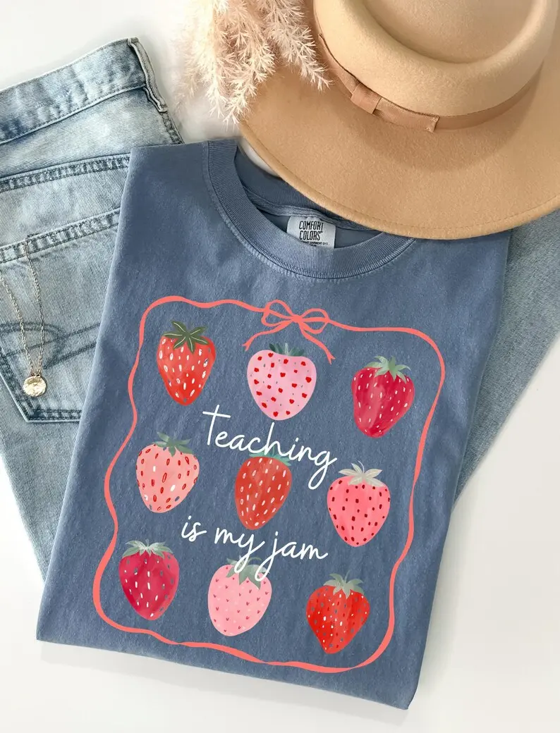 Comfort Colors Teaching Is My Jam T Shirt, Teacher Appreciation T-Shirt, Kindergarten Teacher TShirt, Second Grade Teacher, Back To School, Teacher Gift Graphic Tee