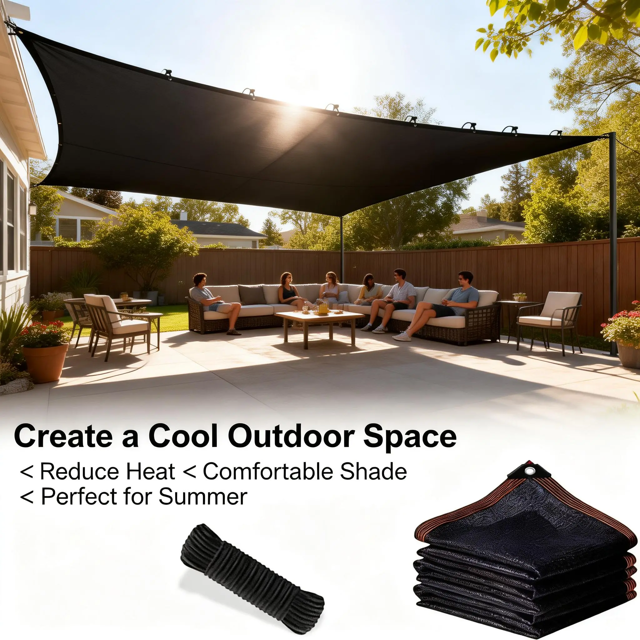 Plant Shade Fabric Umbrella - Sun-Protective Mesh Covering for Greenhouses, Gardens, Easy Installation for Outdoor Use Mesh Canopy Lightweight Canopy