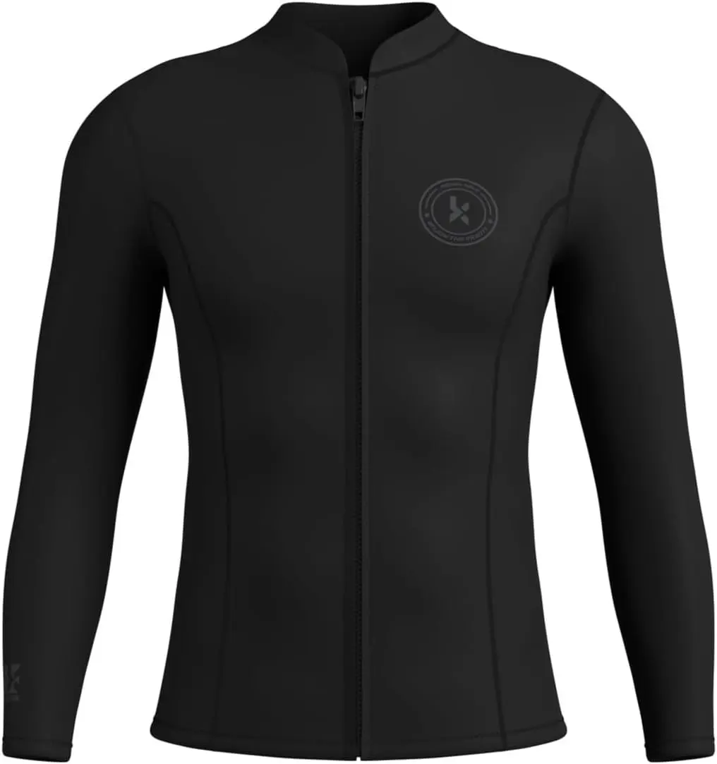 KMT Wetsuit Top for Men 2.5mm Wetsuits Jackets | Long Sleeve Upgrade CR Neoprene Tops for Surfing Diving Snorkeling Kayaking Swimming