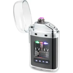 Burning Hub USB Rechargeable Plasma Lighter for Candles Grills & Camping Windproof Flameless with LED Battery Display & Type-C Charging Ideal Gift for Outdoor Use