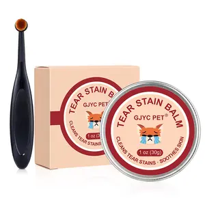 Pet Anti-Tear Stain Cream with Professional Brush, Dog and Cat Eye Care, Natural Anti-Tear Stain, Gentle Cleaning, Effective and Non-Irritating, 1 Ounce