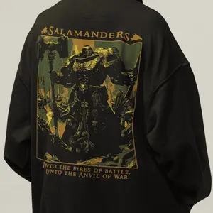 Salamanders Hoodie, Warhammer40k Sweatshirts, Vulkan's Sons, Unisex pullover, Sci-Fi Fan Gift, Wargames Apparel, Space Marine Graphic Design
