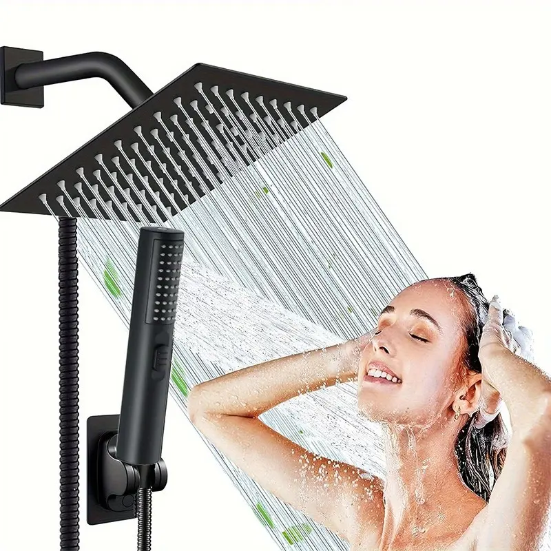 High-Pressure Shower Faucet Set, Includes Long Flexible Hose & Diverter Valve, Complete Bath Ensemble, Handheld Showerhead Set, High Flow Shower Head, Shower Head Combo, Shower Heads High Pressure Showerheads