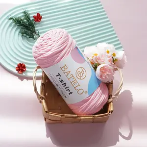 BATELO Soft Stretch Tshirt Crochet Yarn 400g Durable Polyester Fabric for DIY Home Crafts Handmade Bags & Storage Baskets Ideal for Craft Enthusiasts