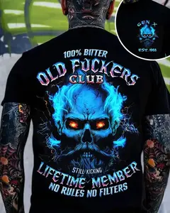 Chaosmoda Generation X 100% Bitter Old F*ckers Club Custom Year Skull T-shirt