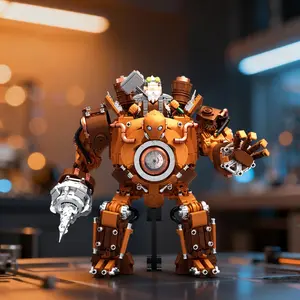 1777+ Piece Cyberpunk Mechanical Warrior Building Block Set Robot Steam War Figure Statue Display Exclusive Gift for Men Study Decor Home Accent Ideal Gift for Adults & Teens Birthday, Christmas, New Year Toy Gift Building Block Toy Building Block Model