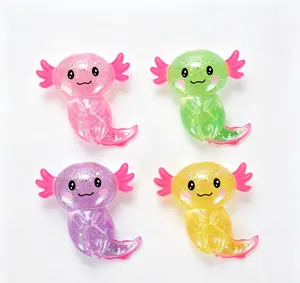 4-Pack Cute Axolotl Squishy Fidgets - Decompression Squeeze Soft Stress Balls, Anxiety Relief Sensory Toy for Children & Gifting