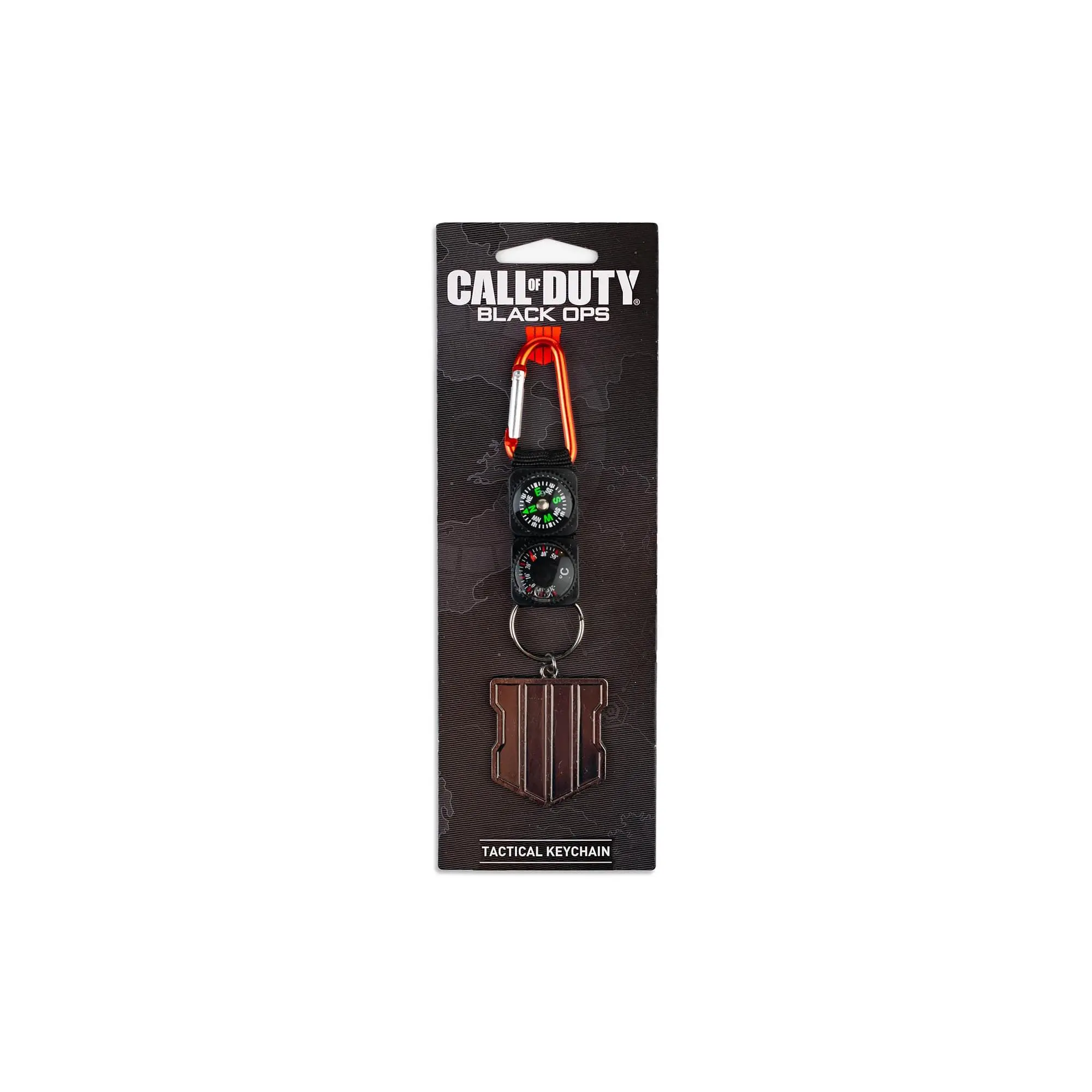 Collectible Gaming Keychain Accessories with Call of Duty: Black Ops 4 Logo, Functional Metal Compass, and Thermometer