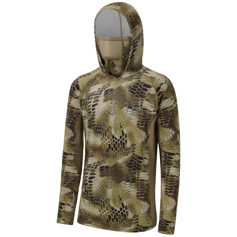 Bassdash UPF 50+ Men’s Hunting Shirts with Mask Long Sleeve Camo Fishing Hoodie