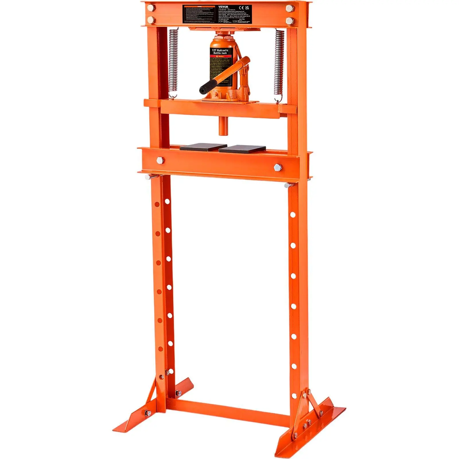 【Summerfinds】VEVOR Hydraulic Shop Press,  12 Ton H-Frame Hydraulic Garage/Shop Floor Press, Adjustable Shop Press with Press Plates, Heavy Duty Hydraulic Press for Garage, Shop, Workshop