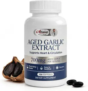 Alliwise Aged Black Garlic Extract 700mg with Vitamin D3 & K2 – Odorless Garlic Supplement for Heart & Circulation Support, High-Purity Age, Small Softgels, Easy to Digest, 3rd Party Tested