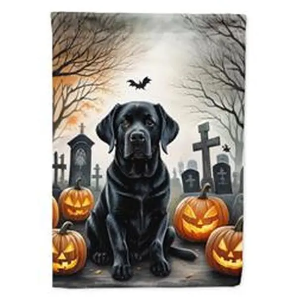 40 x 28 in. Unisex Black Labrador Retriever Spooky Halloween House Flag