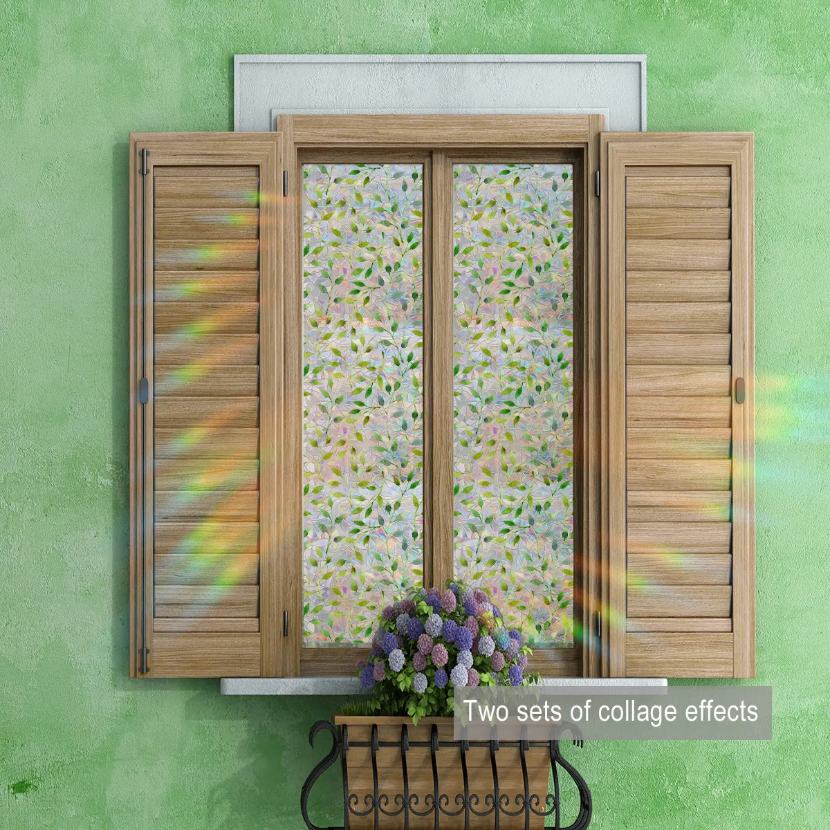 A piece of (30*120cm) colorful floral pattern flat 2D Window Privacy Film window sticker, sticker decorations window decoration static glass sticker XC20000-YC